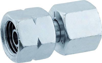 Gasverbinder / Verbindungsstück RST 8 mit Mutter und Schneidring 1/4 x RST 8