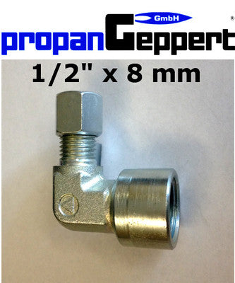 1/2 " x 8 mm Winkelverschraubung Typ WAI Schneidring Rohr Gas Herdanschluss-Set
